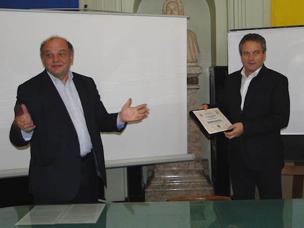 The ceremony of awarding the Honorary Diploma of the University POLITEHNICA of Bucharest to Mr. Bertram MUCHAN